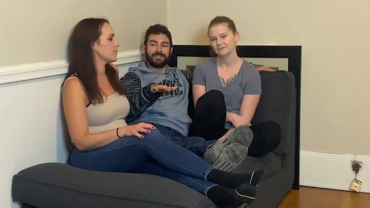 A blowjob for the winner following a strip 5 fingers down game