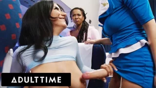 ADULT TIME – Jealous Cali Sweets Caught BFF Roxie Sinner With Trans FUTA Flight Attendant Alison Rey