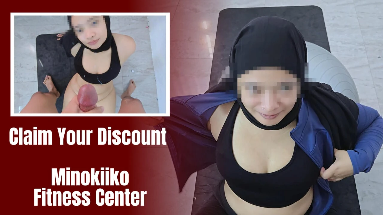 Hot Hijab Girl Show Her Big Ass and Got Cum Shower by Personal Trainer – Minokiiko