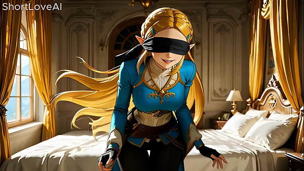 Blindfolded surprise for Princess Zelda – AI Generated Cartoon