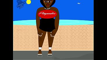 Curvy Sexy Ebony Photoshoot on beach