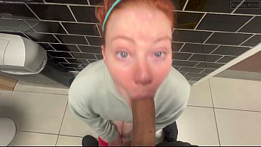 I Love Worshipping Cock And Swallowing Cum In A Public Toilet