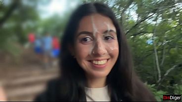 If you come second to this mountain – you’ll be walking around with cum on your face in front of people! – Crazy Public Cumwalk