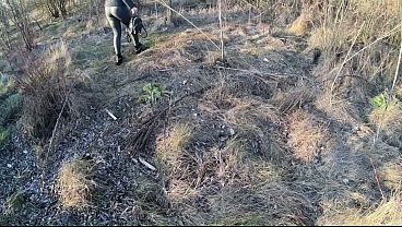 Public Risk in Tight Leather – Cameltoe, Blowjob & Cum on My Downjacket Twice