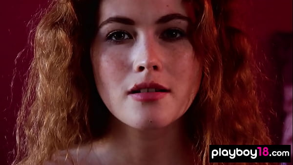 Redhead Latvian beauty Heidi Romanova introducing her big natural boobs