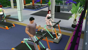 Sims 4 – Redhead likes to be fucked at the gym by two guys
