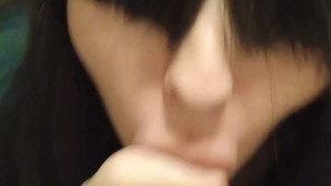 Blowjob in my silk pyjamas