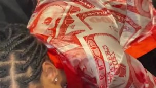 Ebony stripper gets her face fucked