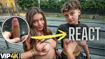 React: VIP4K. Two pretty Lesbians don’t mind to having a Threesome with a stranger from the train