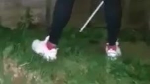 Hot Latina in SEETHROUGH LEGGINGS in the Garden – Best Cameltoe and Thick Booty CANDID