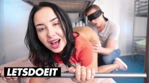 Naughty Brunette Freya Dee Has Her Tight Pussy Banged By Blindfolded Roommate – HORNY HOSTEL