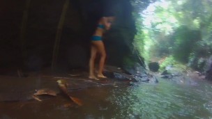 Play & PEE in the Rain # Jungle River during Tropical Rain