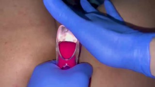 Pussy care  gynecologist speculum examination brought me to orgasm fluid examination