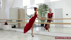 Red dressed teen Zadornaya is a pro