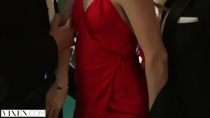 VIXEN Tori Black Takes on Two Cocks In An Award Show After Party