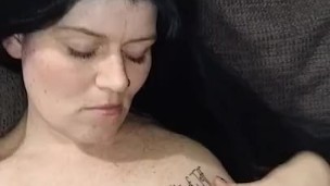 Young milf licking her nipples