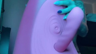 Goth Slut Rides Saddle Sex Machine + Squirts | Goth Mommy Lilli