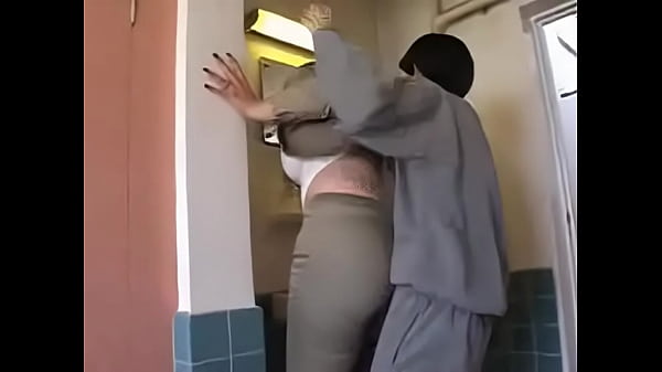 Busty Asian in bathroom by short guy