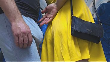 Groped Inside Bus! Stranger CUMS Hard While She Stroke His Long Dick
