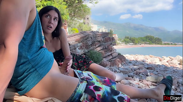 Public Dick Flashing on the Beach – Girl Saw My Cock and Helped Me Cum