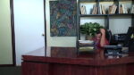 A new super sexy assistant with huge balloons and a bald pierced cunt fucked on the chair and desk in the chief's office