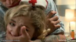 Handcuffed arrested man Mr Pete tricks and ties sexy naive blond nurse Lia Lor then rough fucks her in bed in the hospital