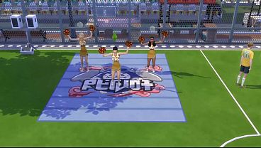 Jogadores transam com líderes de torcida no vestiário após treino. The Sims 4