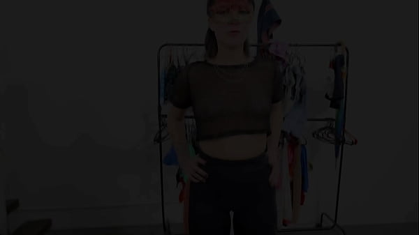 Perfect Teen Big Round Ass In Black See-Through Leggings! Cameltoe Pretty Eyes and Toes!