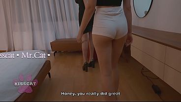 Wait… You Came Inside?! Step Dad Can’t Resist Step Daughter in One Hotel Bed – Kisscat & MrCat